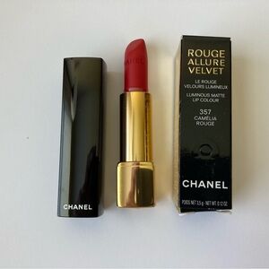 Chanel 357 Camelia Rouge Lipstick Rouge Allure Velvet Limited Matte Lip Color